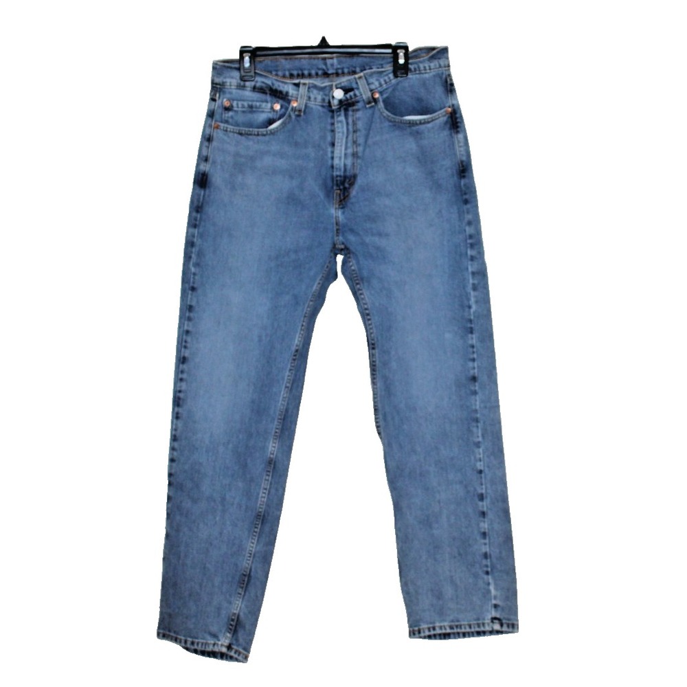 Levi's 505 Jeans Mens 34x31 Blue Regular Fit Straight Leg Denim Red Tab Cotton